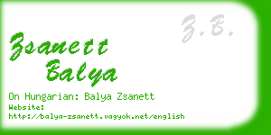 zsanett balya business card